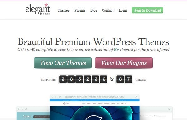 elegant themes wordpress themes provider