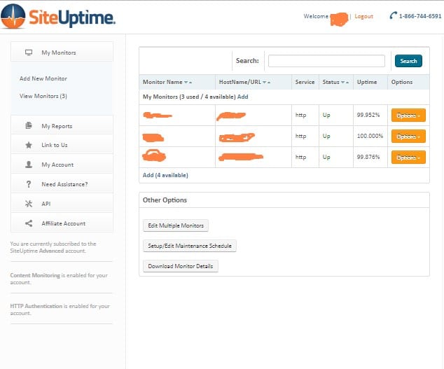 siteuptime control panel review