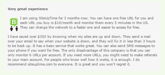 siteuptime users testimonials