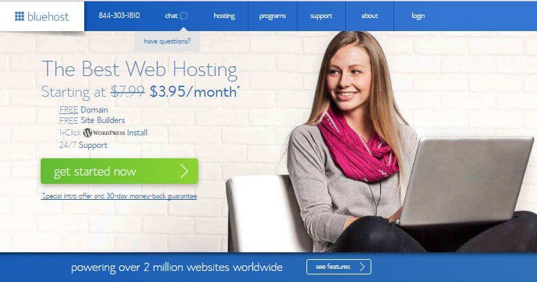 Bluehost - best web hosting services for small business