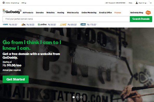 Godaddy low plan selling Domain and web hosting company