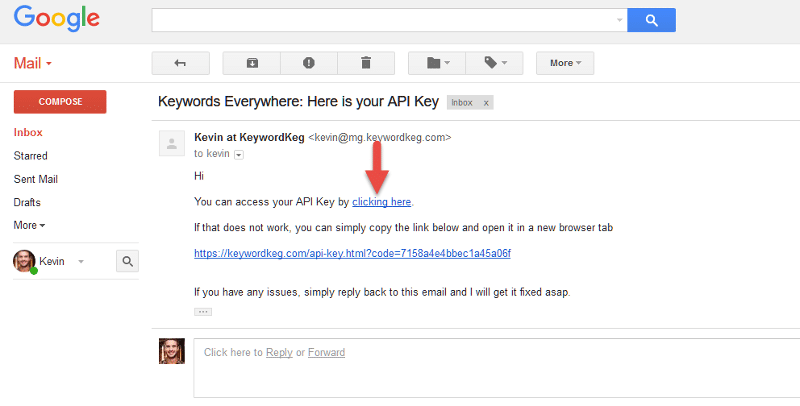 api key email body