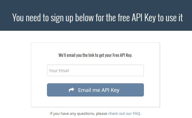 email api key