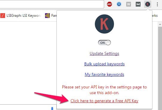 get keywordseverywhere api key