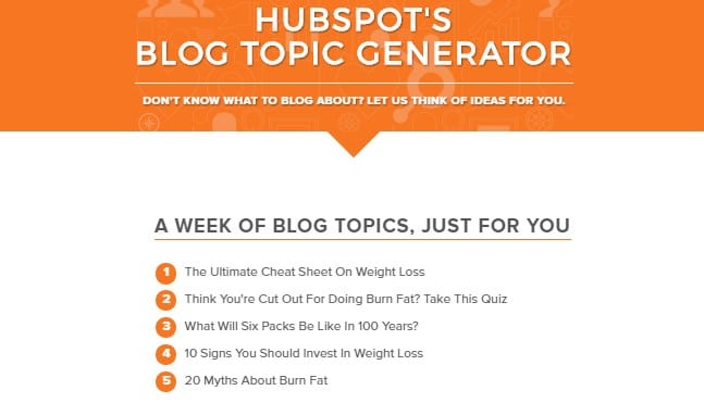 hubspot blog topic generator to write blog posts