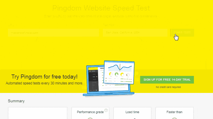 Ipage review: Website Speed Test gif
