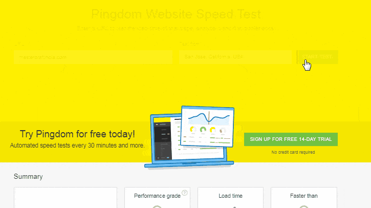 Ipage hosting review: website speed test gif