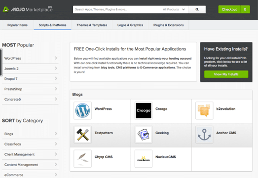 mojo-marketplace on Installing WordPress On Bluehost