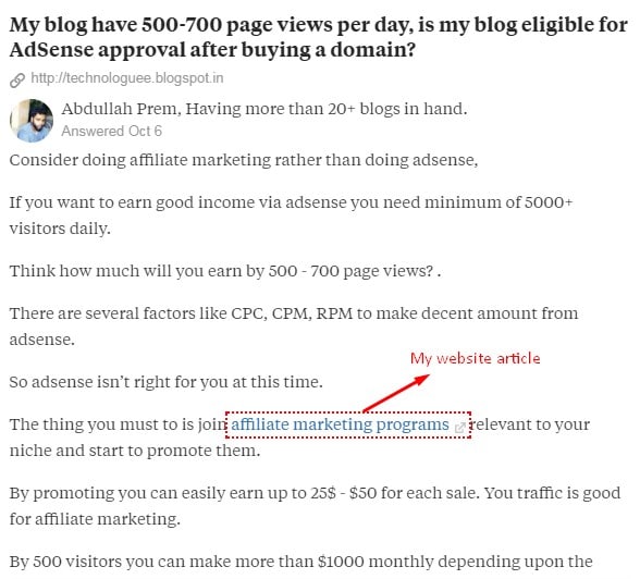quora link building to Increase Website Traffic
