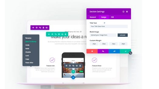 Showing builder visualization for this divi theme review