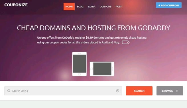 Couponize is the best responsive coupon wordpress theme