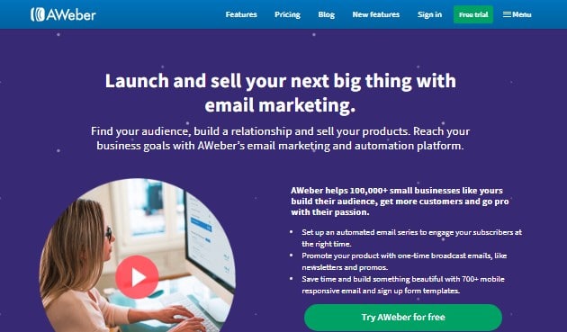 Aweber best email marketing tool for real estate