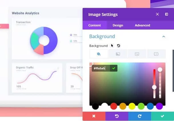 Divi theme colorization and design controls screenshot