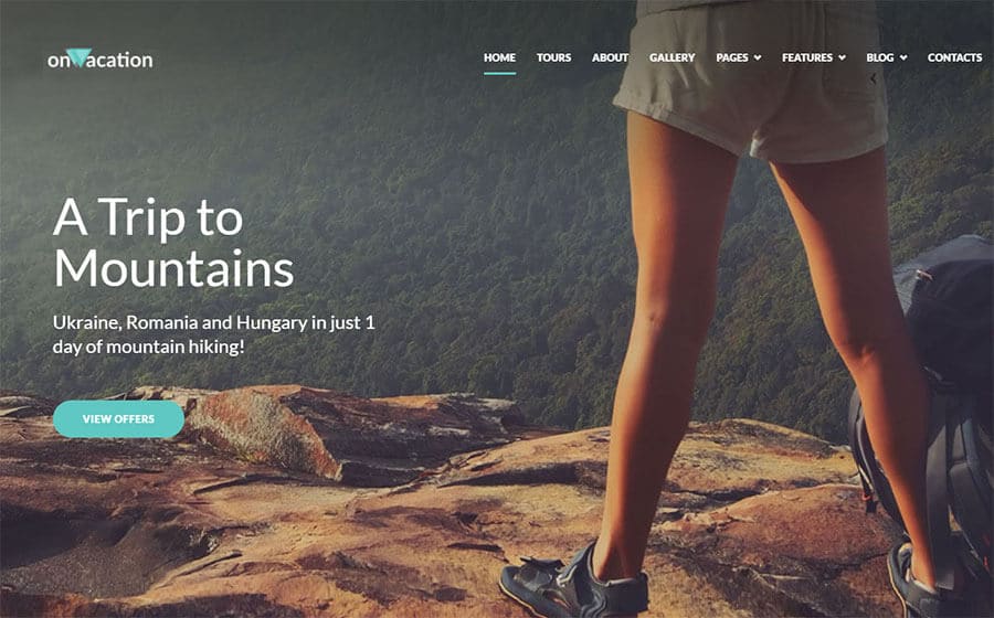 Onvacation for best travel blog wordpress themes