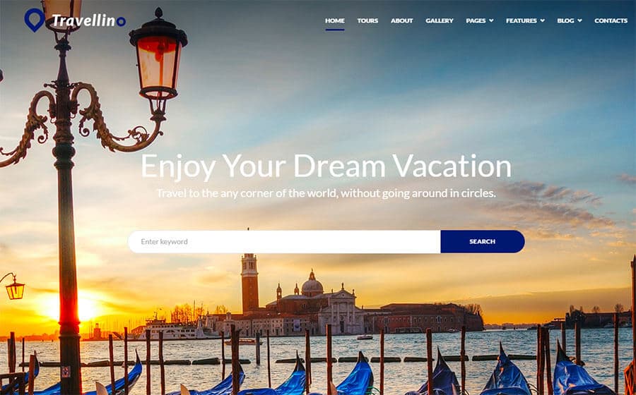 Travellino for best travel blog theme