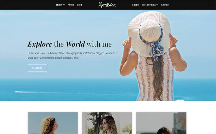 Xpression for best travel blog theme