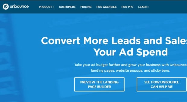 Unbounce landing page tool