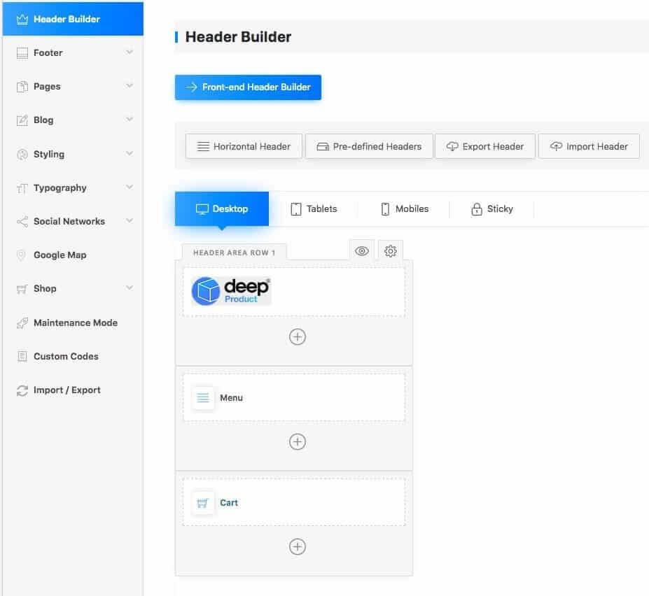 Header building options