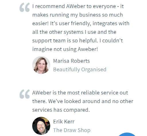 Aweber cutomer reviews