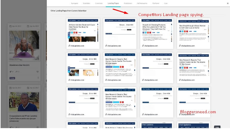 Competitors landing page spying tool by anstrex