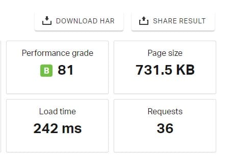 Loading time speed check