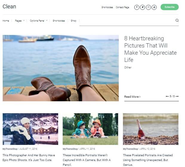 A simple clean wordpress theme for bloggers