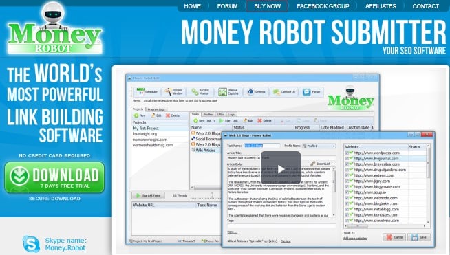 Money robot homepage