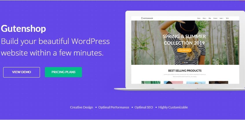 Gutenshop for Best WordPress Themes for Blogs