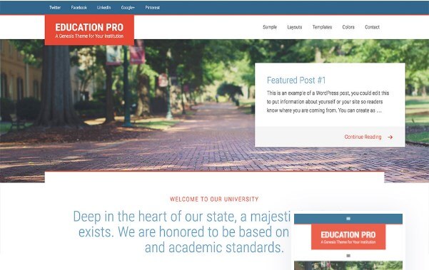 Education pro for best wordpress themes for blogs