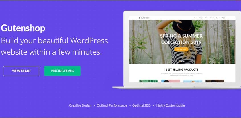 Gutenshop for best wordpress themes for blogs