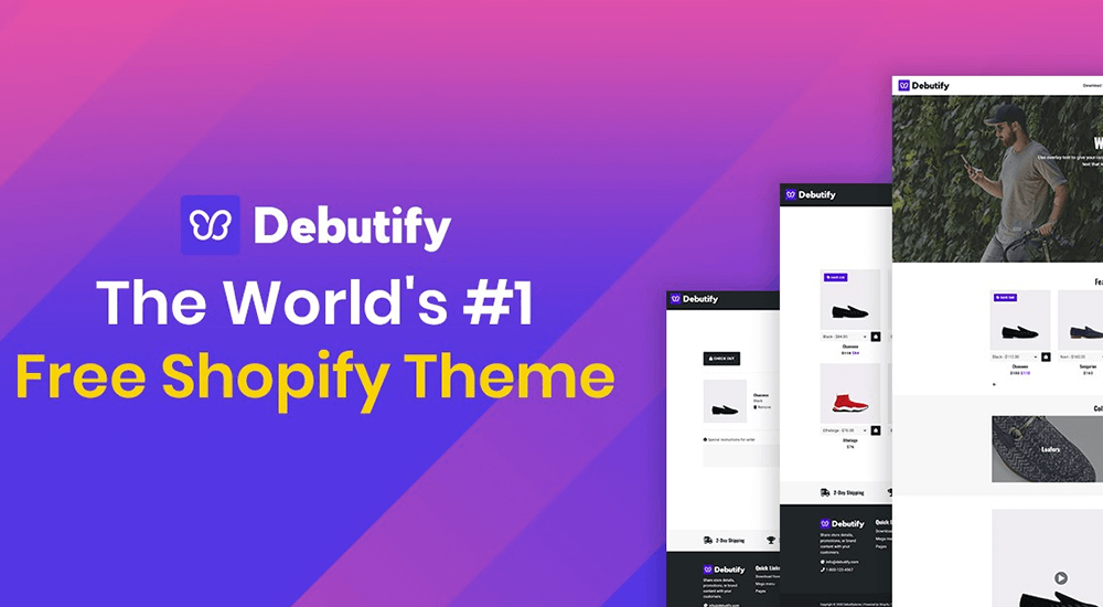 Debutify theme website front page