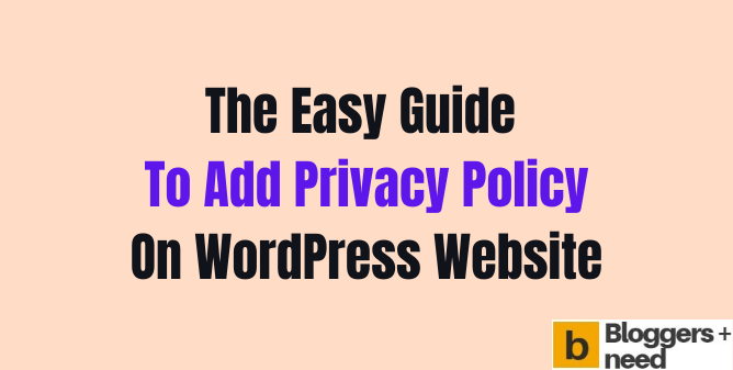 Add privacy policy on wordpress website