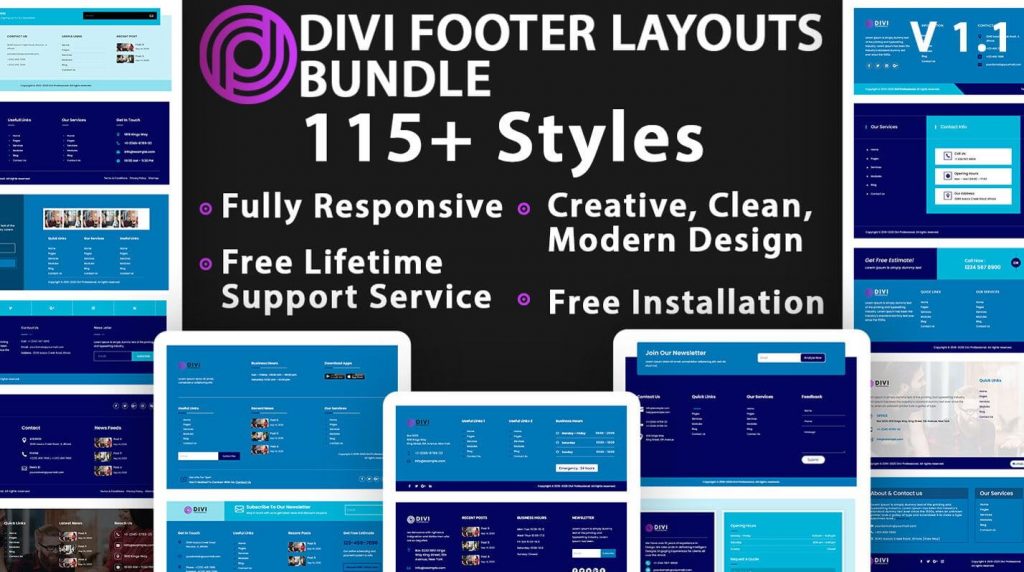 Divi footer layout bundles