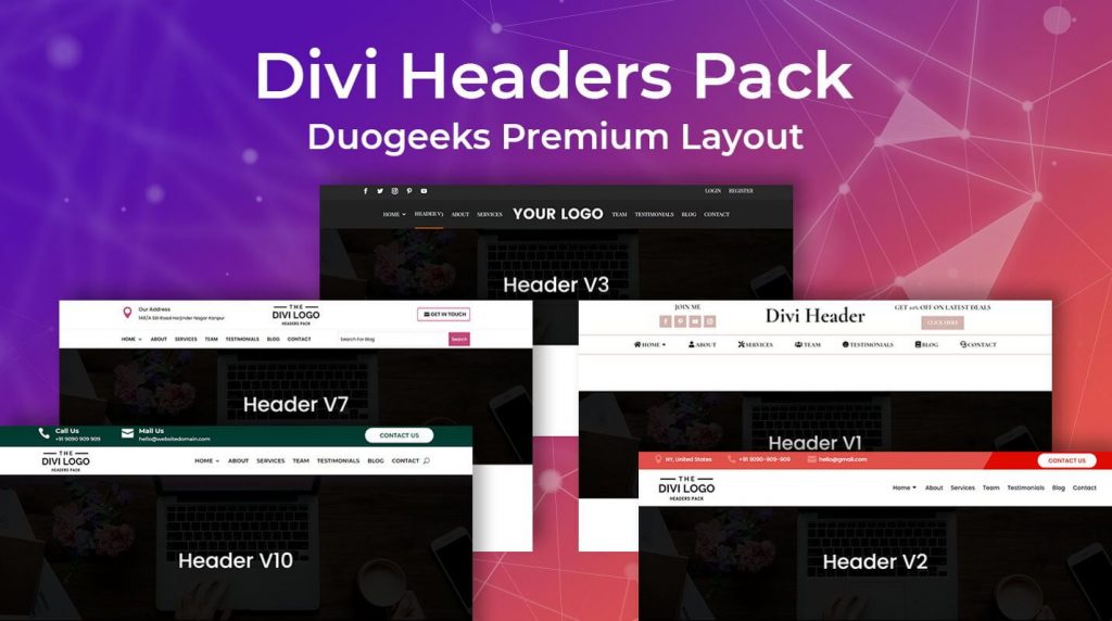 Divi headers layout pack