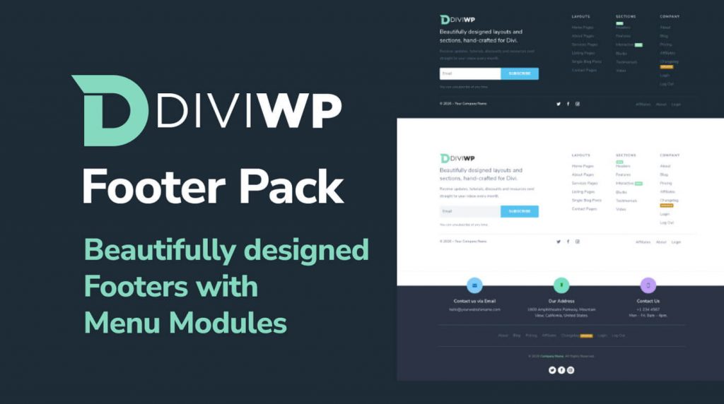 diviwp footer sections