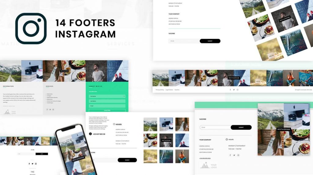 Instagram footer design