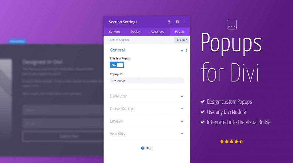 popups for divi