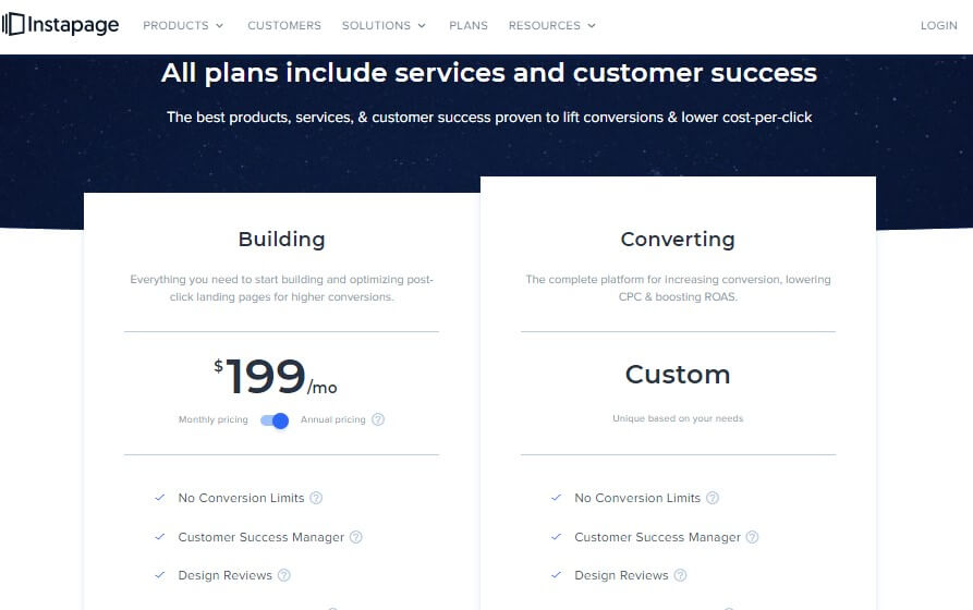 Instapage pricing