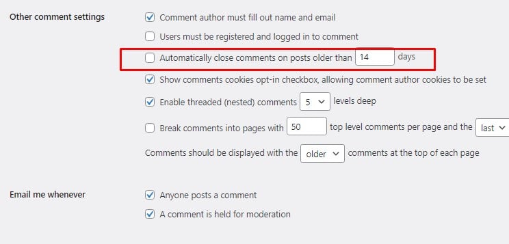 Disable WordPress Comments After x Days