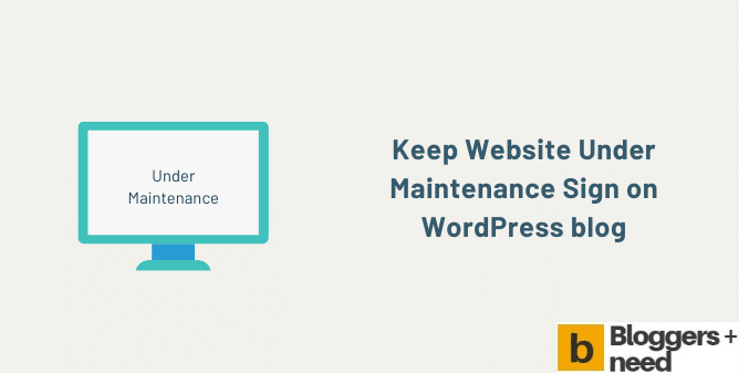 Website under maintenance sign on wordpress