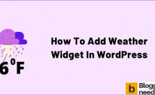 How To Add Weather Widget In WordPress