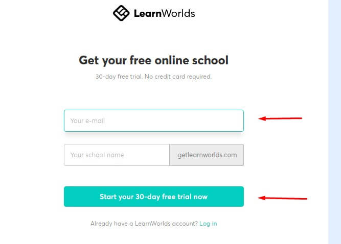 Learnwordls free trail page