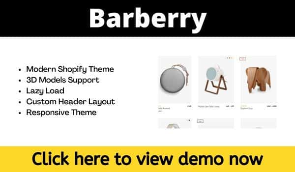 Barberry is best Shopify ecommerce theme
