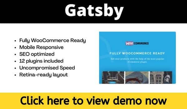 Gatsby ecommerce theme WordPress