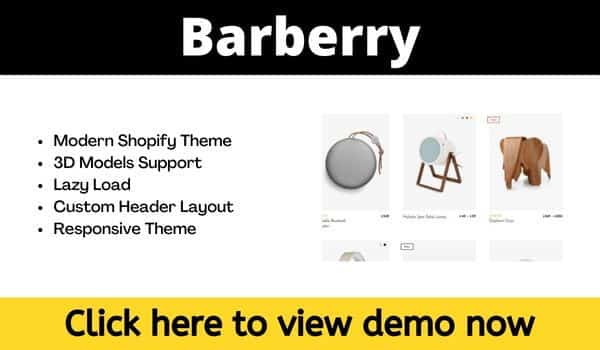 Barberry is best shopify ecommerce theme