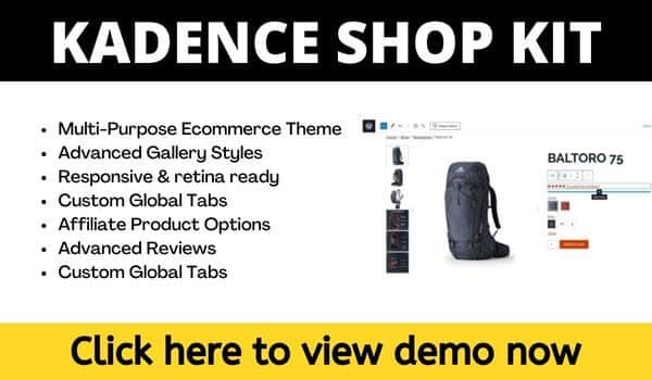 Kadence ecommerce theme wordpress