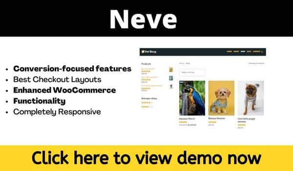 Neve ecommerce theme wordpress