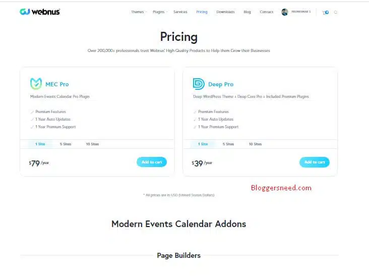 Webnus products