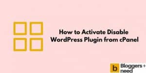 Activate Disable WordPress Plugin from cPanel