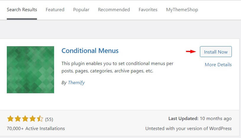 condtional menus